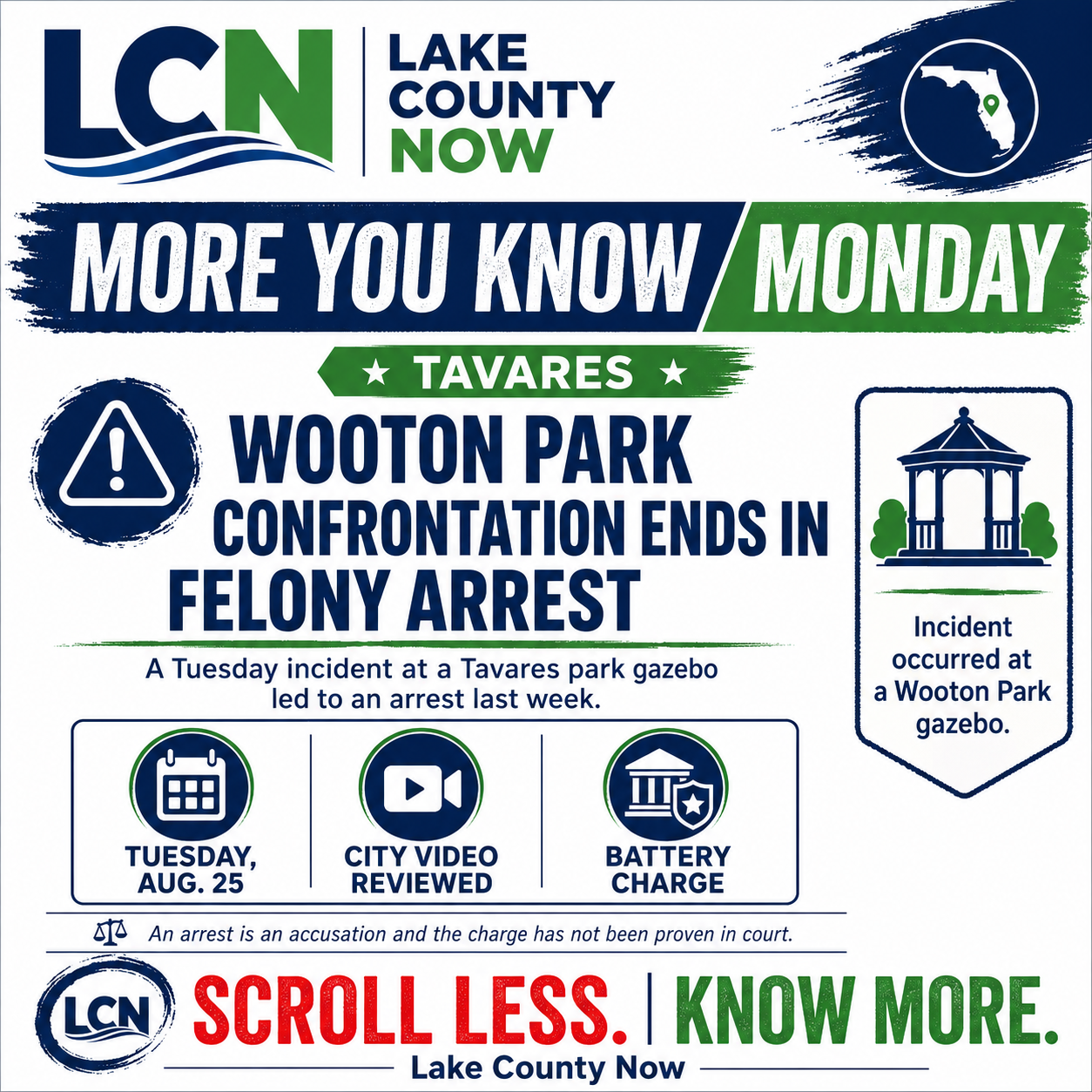 A CONFRONTATION AT WOOTON PARK ENDED IN A FELONY ARREST | TAVARES