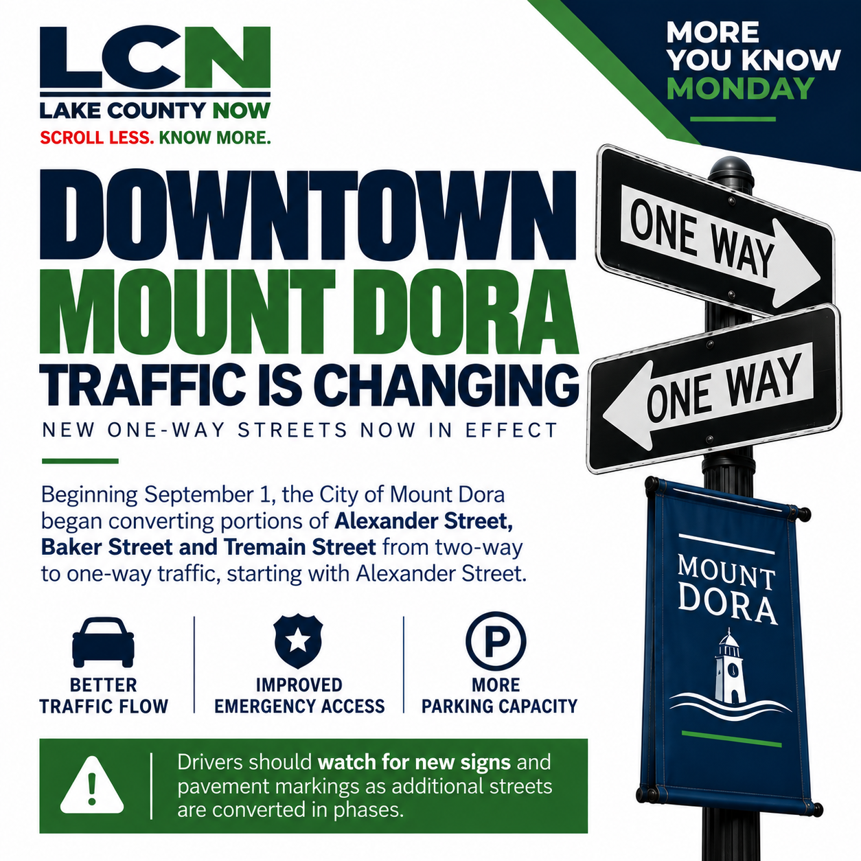 Before you drive! Downtown Mount Dora Traffic Is Changing — Here’s What’s Becoming One-Way